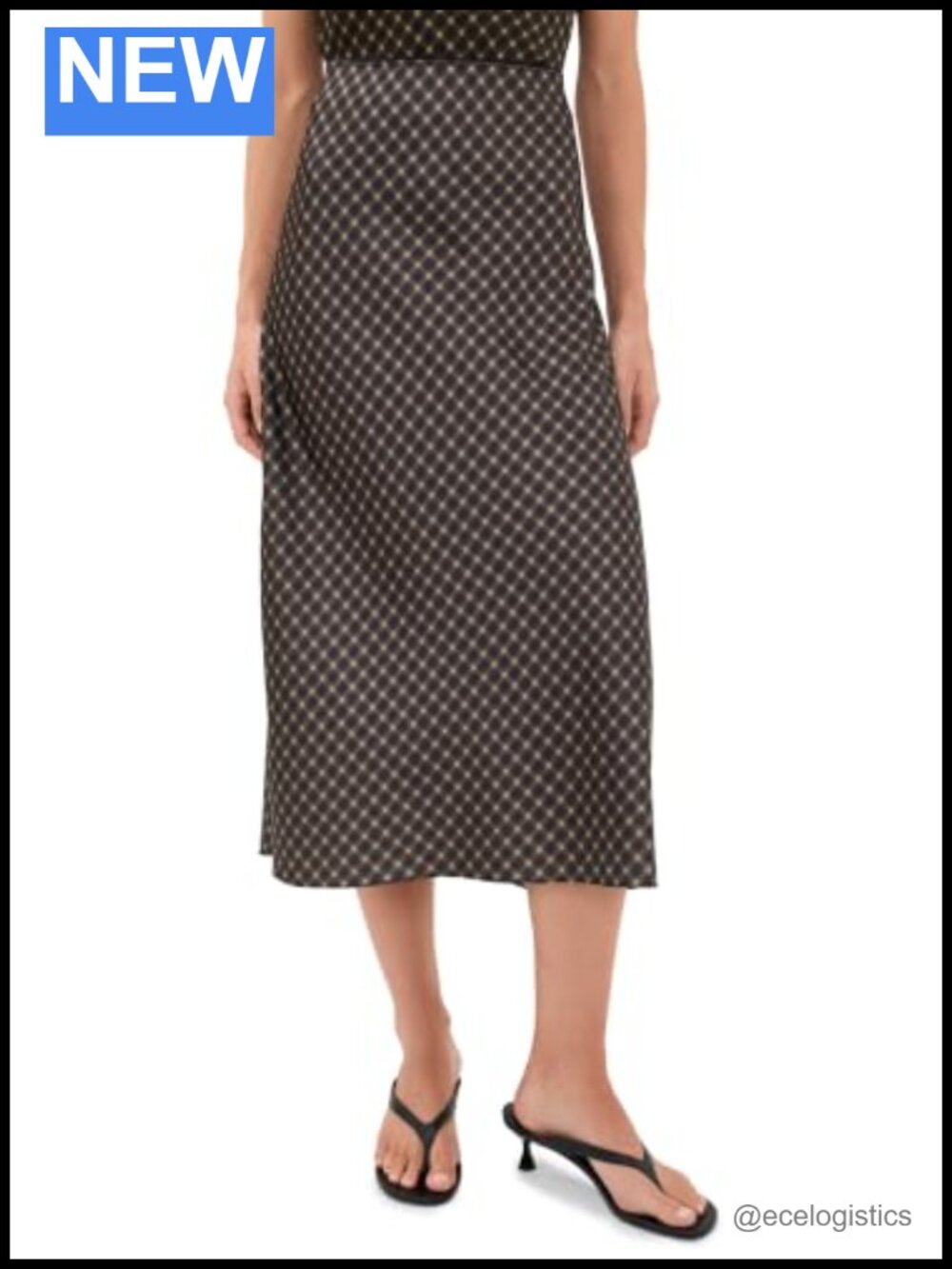 Vince Plaid Ombre Slip Skirt with Lingerie Elastic
